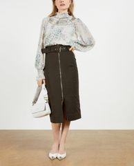 TED BAKER - Áo kiểu nữ cổ cao tay dài Marrin
