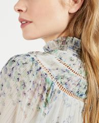 TED BAKER - Áo kiểu nữ cổ cao tay dài Marrin