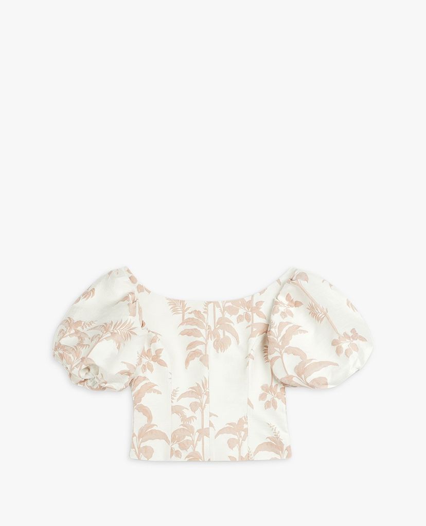 TED BAKER - Áo croptop nữ tay phồng Riverr