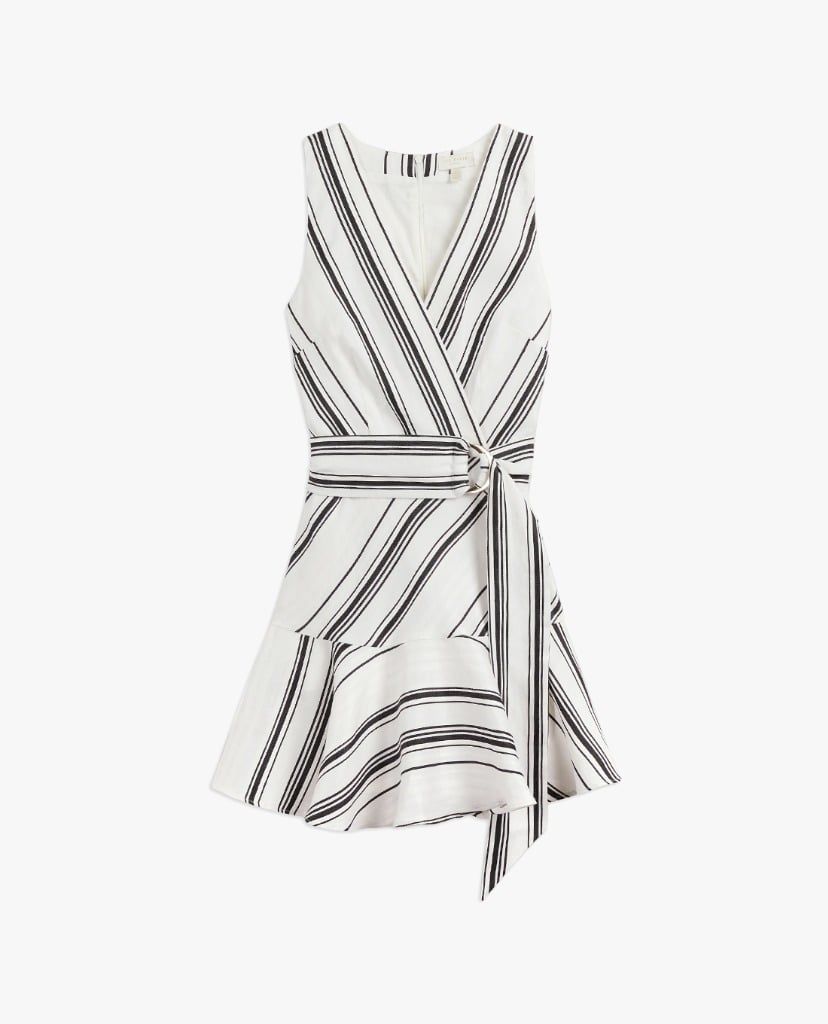 TED BAKER - Đầm mini sát nách cổ V Aliicee Stripe