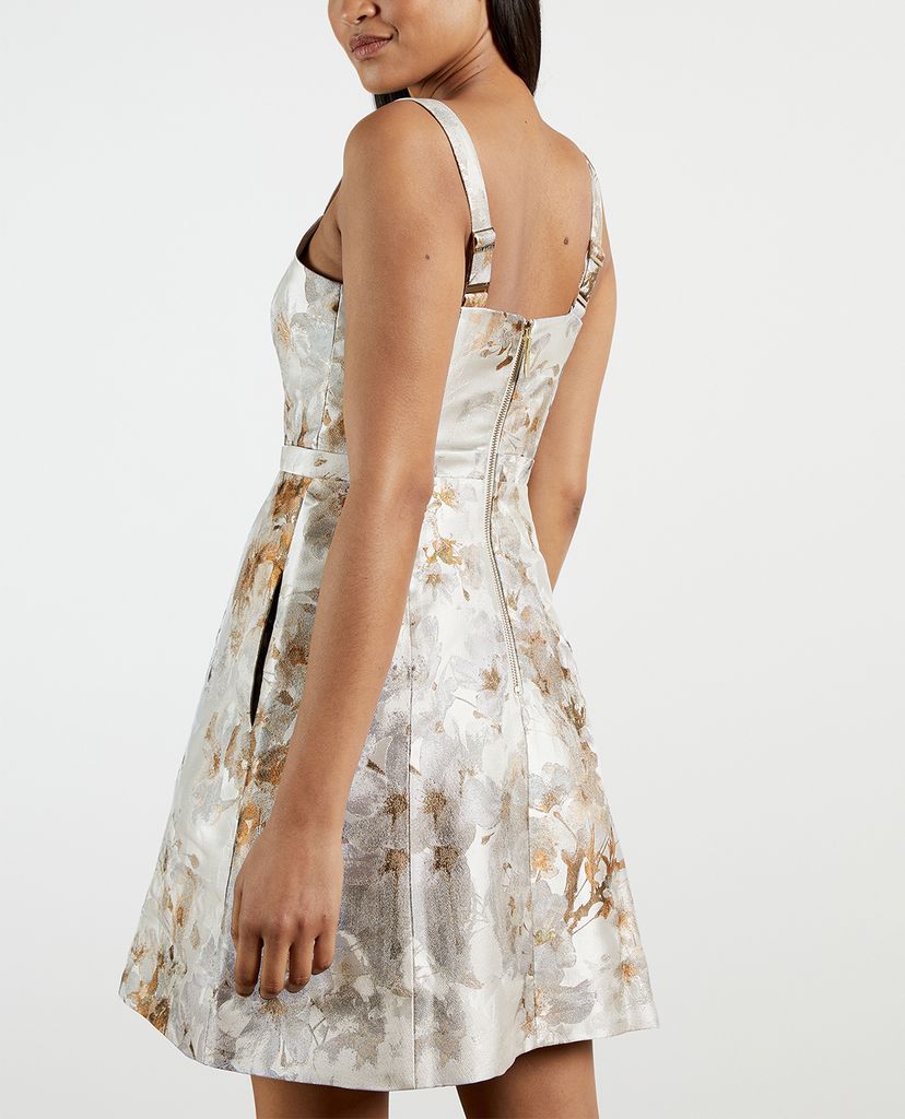 TED BAKER - Đầm mini hai dây cổ vuông Joniee