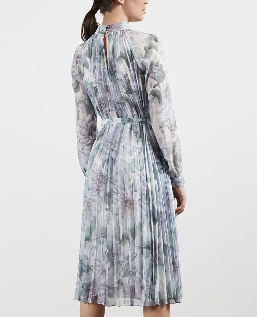 TED BAKER - Đầm midi tay dài xếp li Luuluu