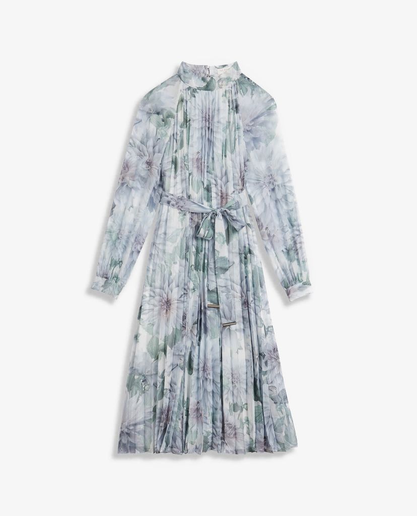 TED BAKER - Đầm midi tay dài xếp li Luuluu