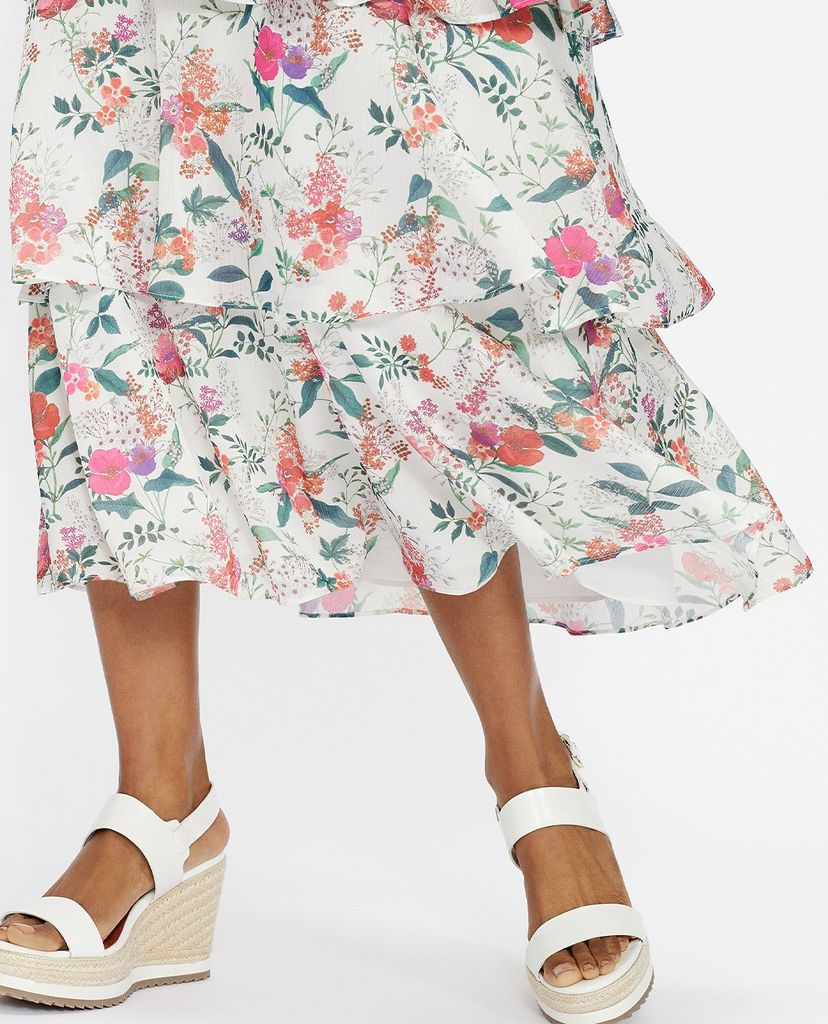 TED BAKER - Đầm midi xếp tầng tay dài Milliii