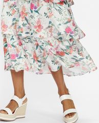 TED BAKER - Đầm midi xếp tầng tay dài Milliii