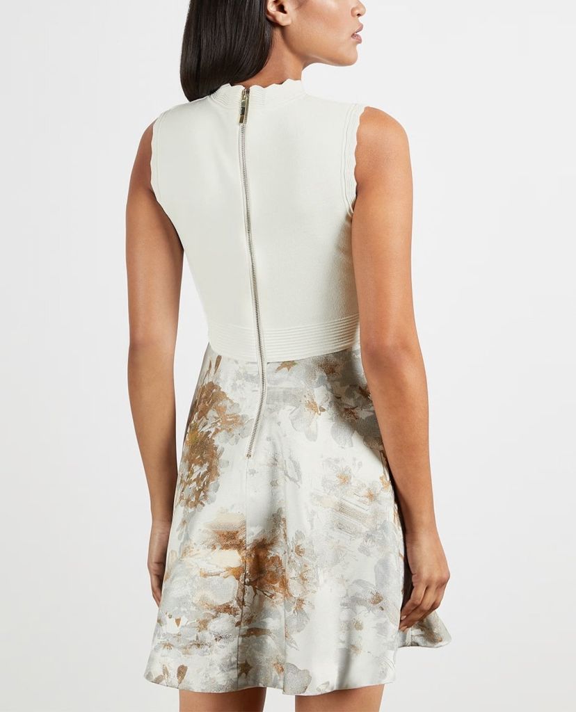 TED BAKER - Đầm mini nữ sát nách phối diềm nữ tính