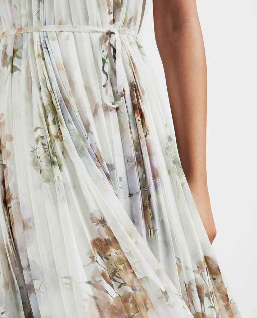 TED BAKER - Đầm midi cổ yếm sát nách Pettraa