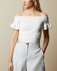 TED BAKER - Áo kiểu nữ bẹt vai phom ôm Misteey