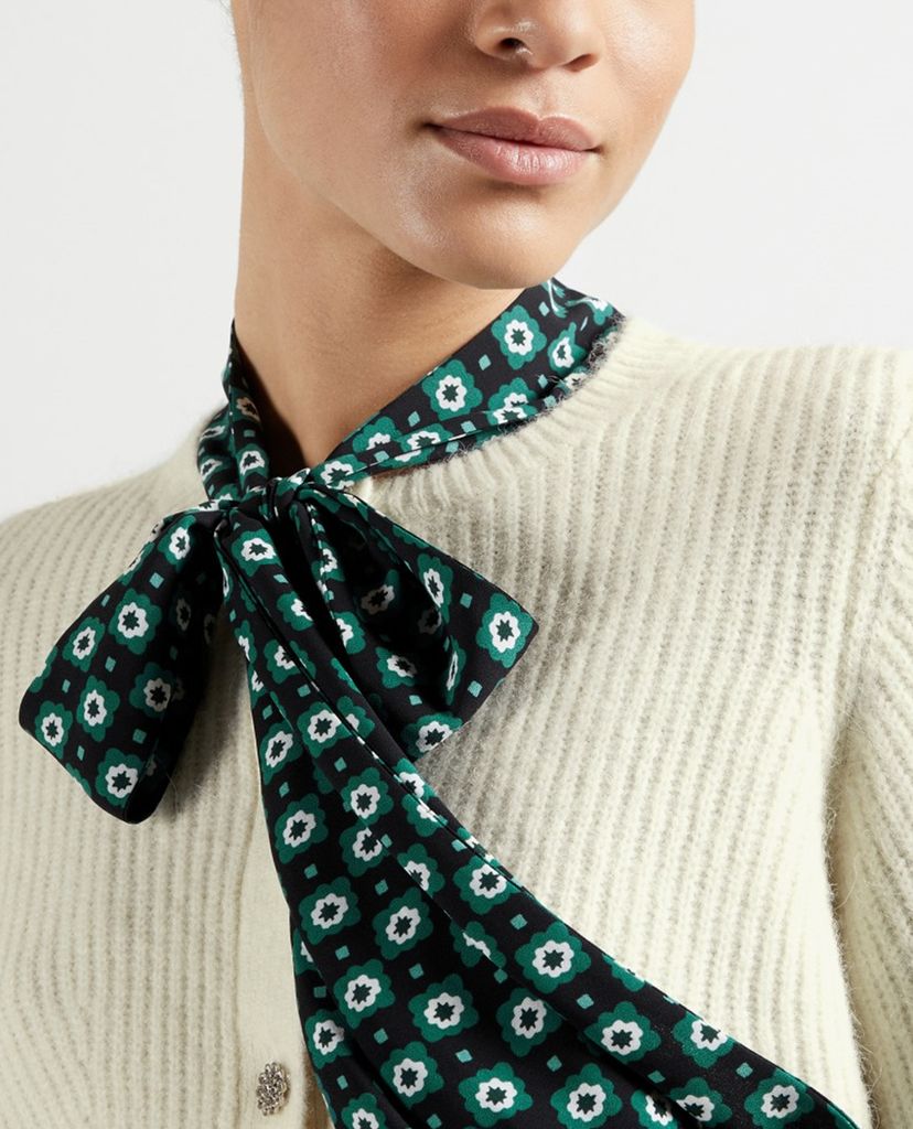 TED BAKER - Áo khoác cardigan nữ tròn Interest Stitch