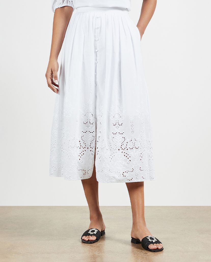 TED BAKER - Chân váy midi xếp li xẻ lai Greycie