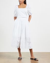 TED BAKER - Chân váy midi xếp li xẻ lai Greycie