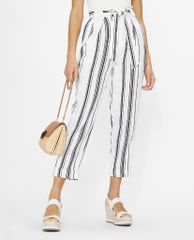 TED BAKER - Quần kiểu nữ lưng cao phối kẻ sọc Asherr