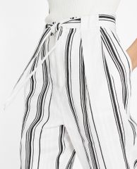 TED BAKER - Quần kiểu nữ lưng cao phối kẻ sọc Asherr