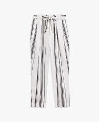 TED BAKER - Quần kiểu nữ lưng cao phối kẻ sọc Asherr