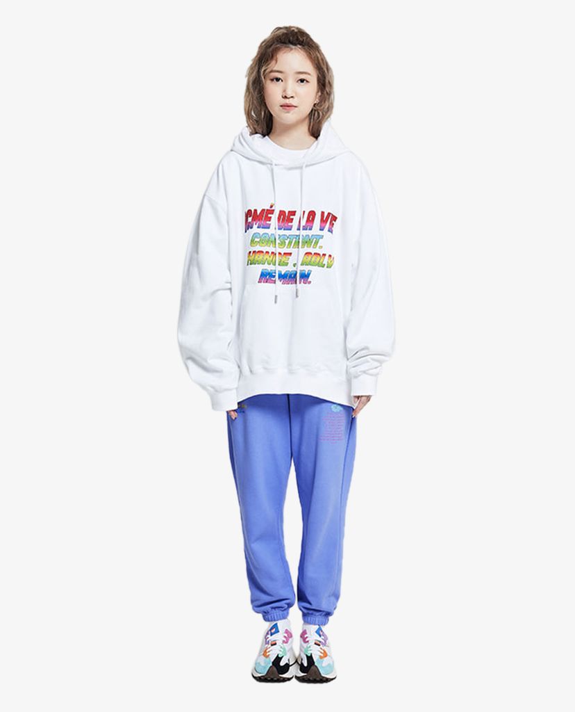 ADLV - Áo hoodie tay dài mũ trùm Rainbow Logo