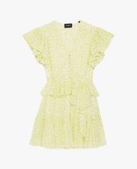THE KOOPLES - Đầm mini cổ V tay ngắn Frills