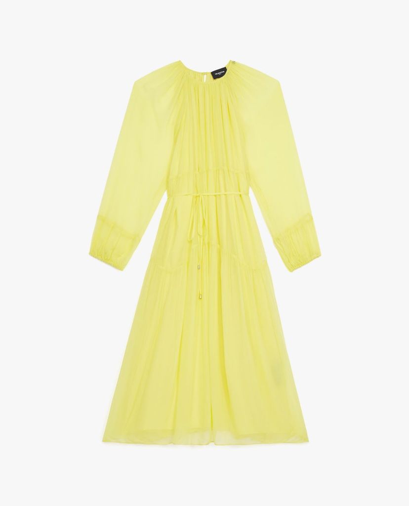THE KOOPLES - Đầm midi tay dài xếp li hiện đại