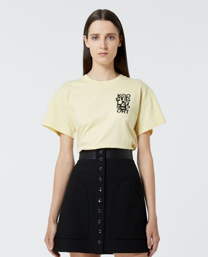 THE KOOPLES - Áo thun nữ cổ tròn ngắn tay Embroidery Logo