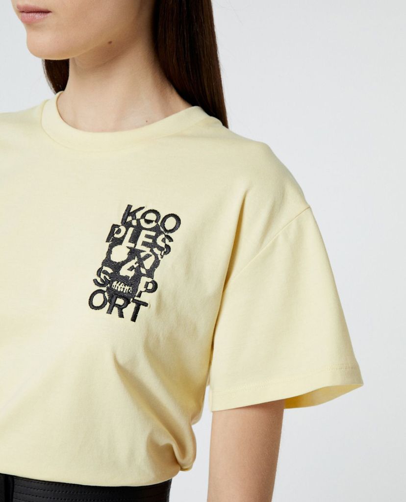 THE KOOPLES - Áo thun nữ cổ tròn ngắn tay Embroidery Logo