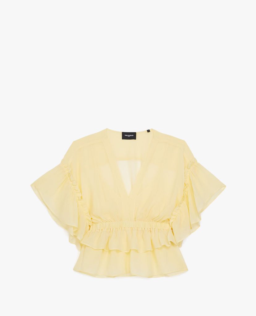 THE KOOPLES - Áo kiểu nữ cổ V phối bèo nữ tính