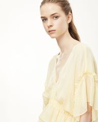 THE KOOPLES - Áo kiểu nữ cổ V phối bèo nữ tính