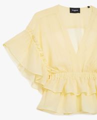 THE KOOPLES - Áo kiểu nữ cổ V phối bèo nữ tính
