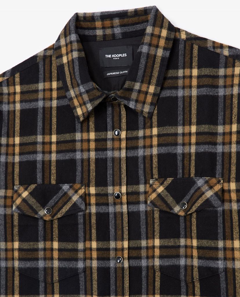 THE KOOPLES - Áo sơ mi nam Yellow Check Motif