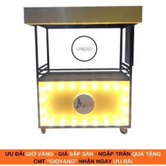 XE BÁN TRÀ SỮA SẮT MẠ KẼM 1.4M X 0.6M