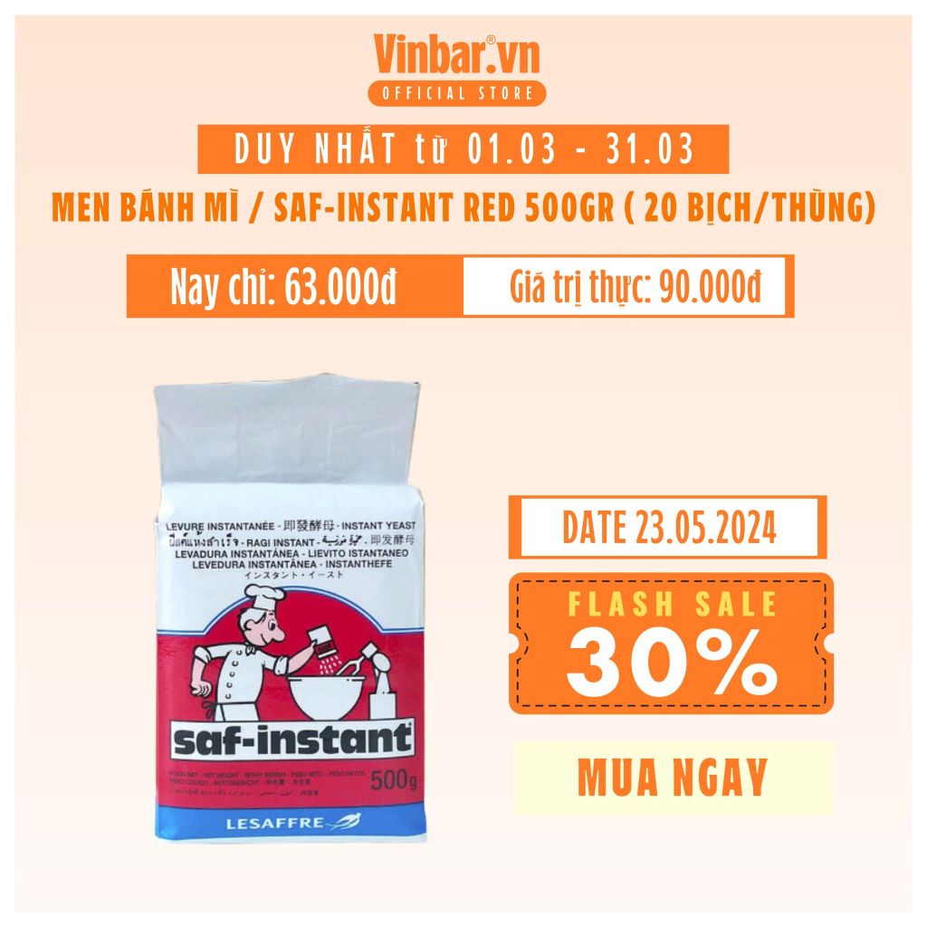 MEN BÁNH MÌ / SAF-INSTANT RED 500GR (20 BỊCH/THÙNG)