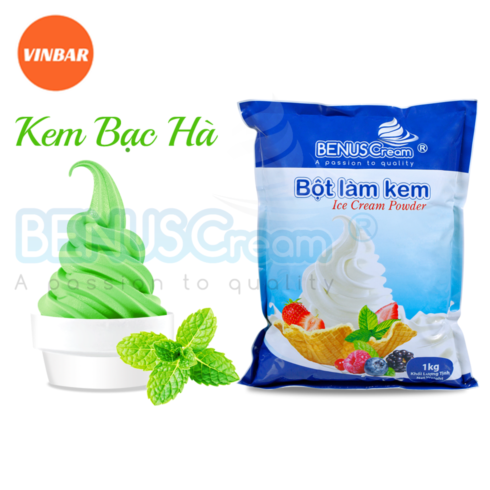 BỘT LÀM KEM TƯƠI BENUSCREAM VỊ BẠC HÀ