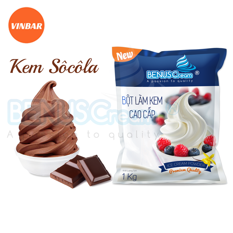 BỘT LÀM KEM TƯƠI BENUSCREAM VỊ SOCOLA CAO CẤP (PREMIUM)