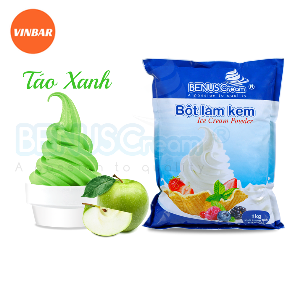 BỘT LÀM KEM TƯƠI BENUSCREAM VỊ TÁO XANH