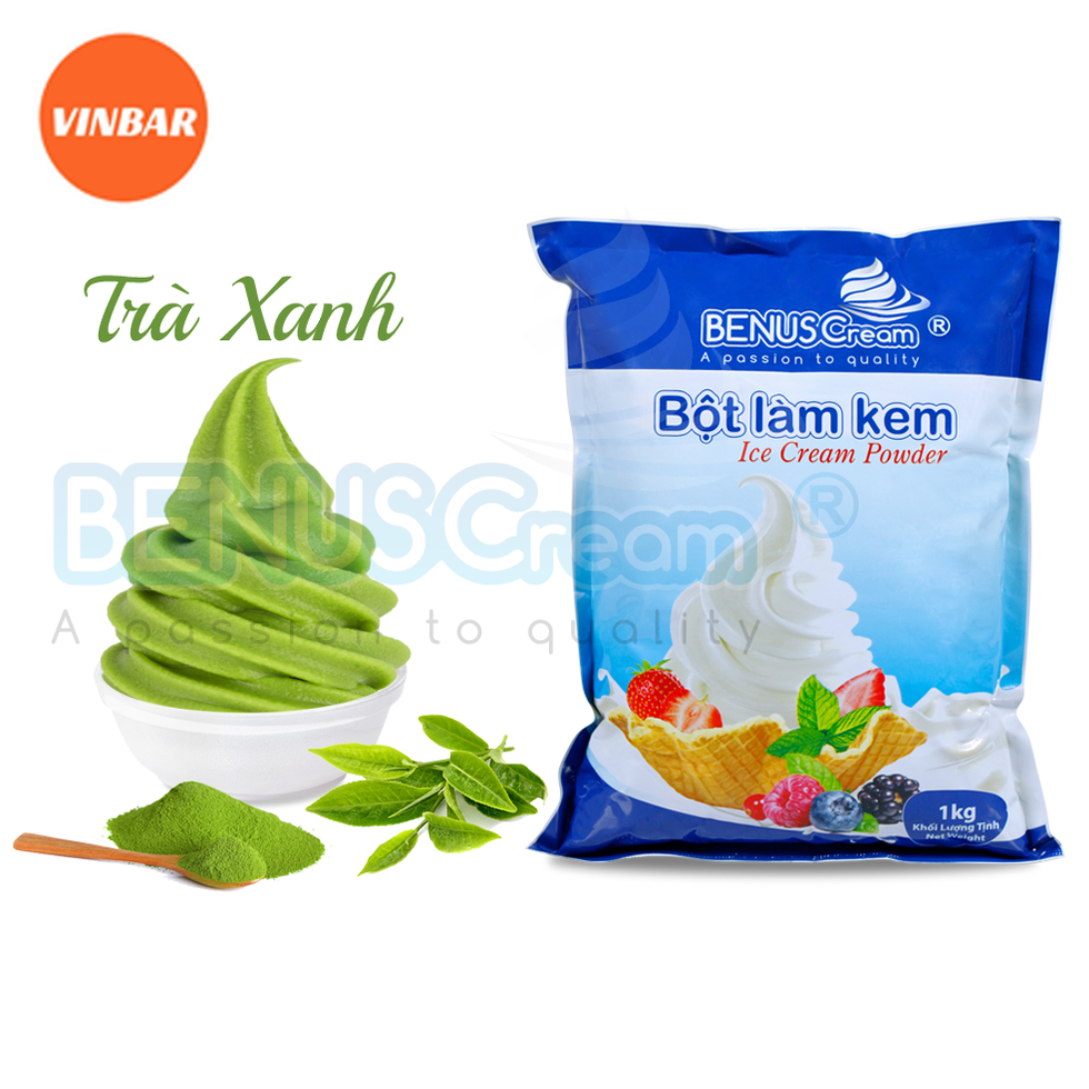 BỘT LÀM KEM TƯƠI BENUSCREAM VỊ TRÀ XANH