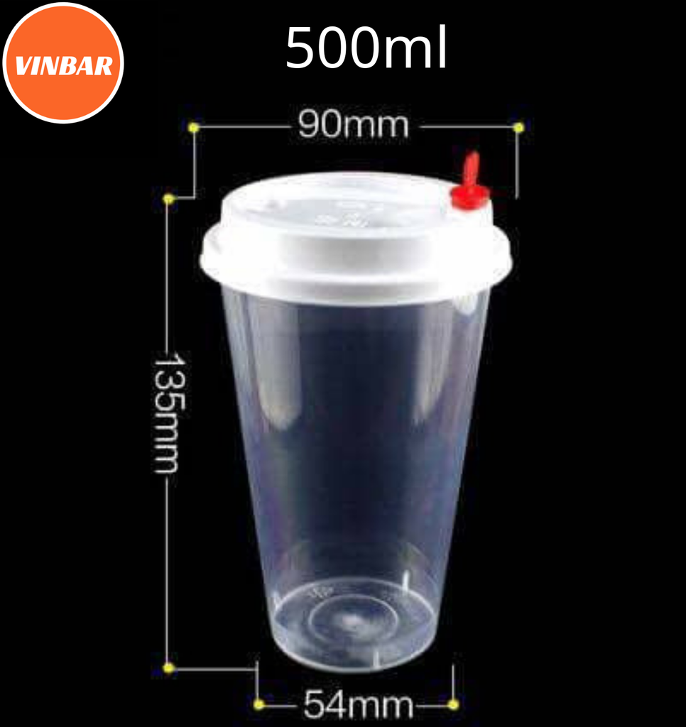 LY NHỰA NẮP BẰNG TRÁI TIM 500ML/ THÙNG (500 LY)