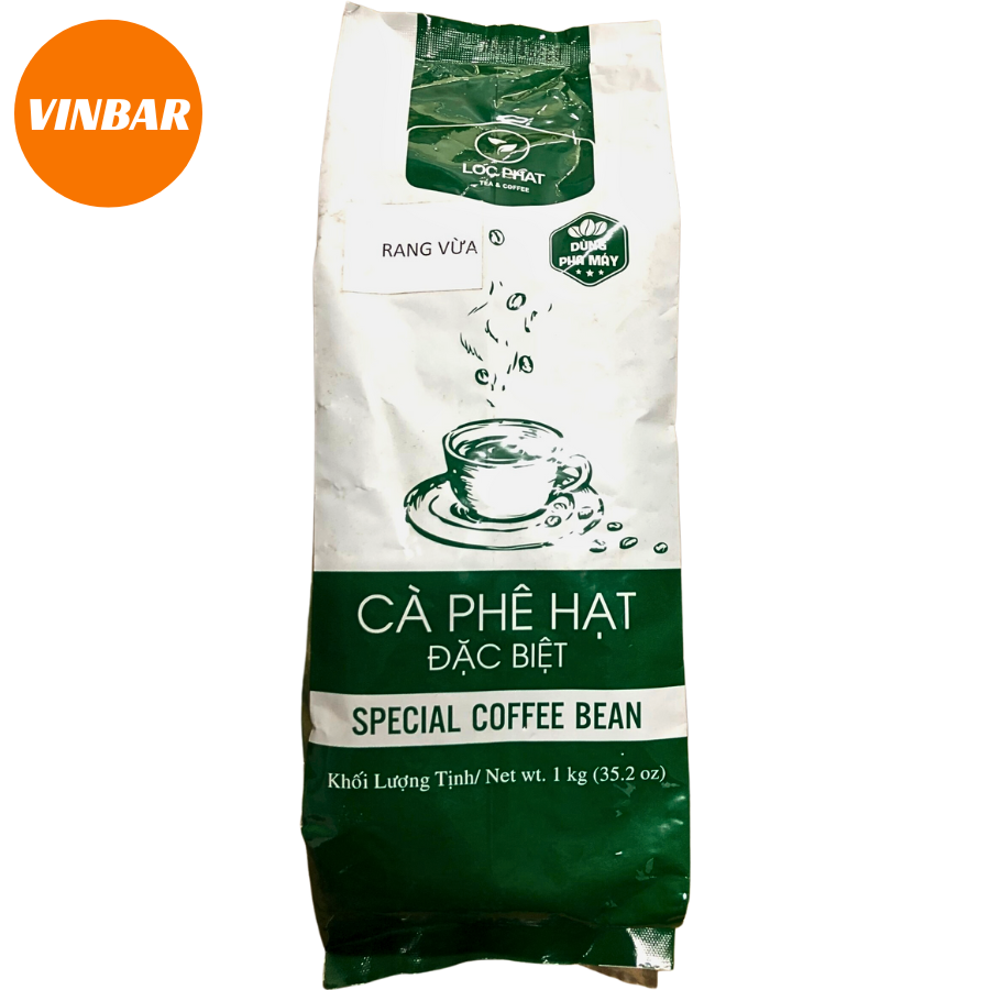 CÀ PHÊ HẠT ĐẶC BIỆT LỘC PHÁT - PHA MÁY 1KG - RANG VỪA (12 BỊCH/THÙNG)