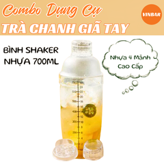 SHAKER NHỰA TRONG 4 MẢNH 700ML (DÙNG CHO TRÀ CHANH GIÃ TAY)