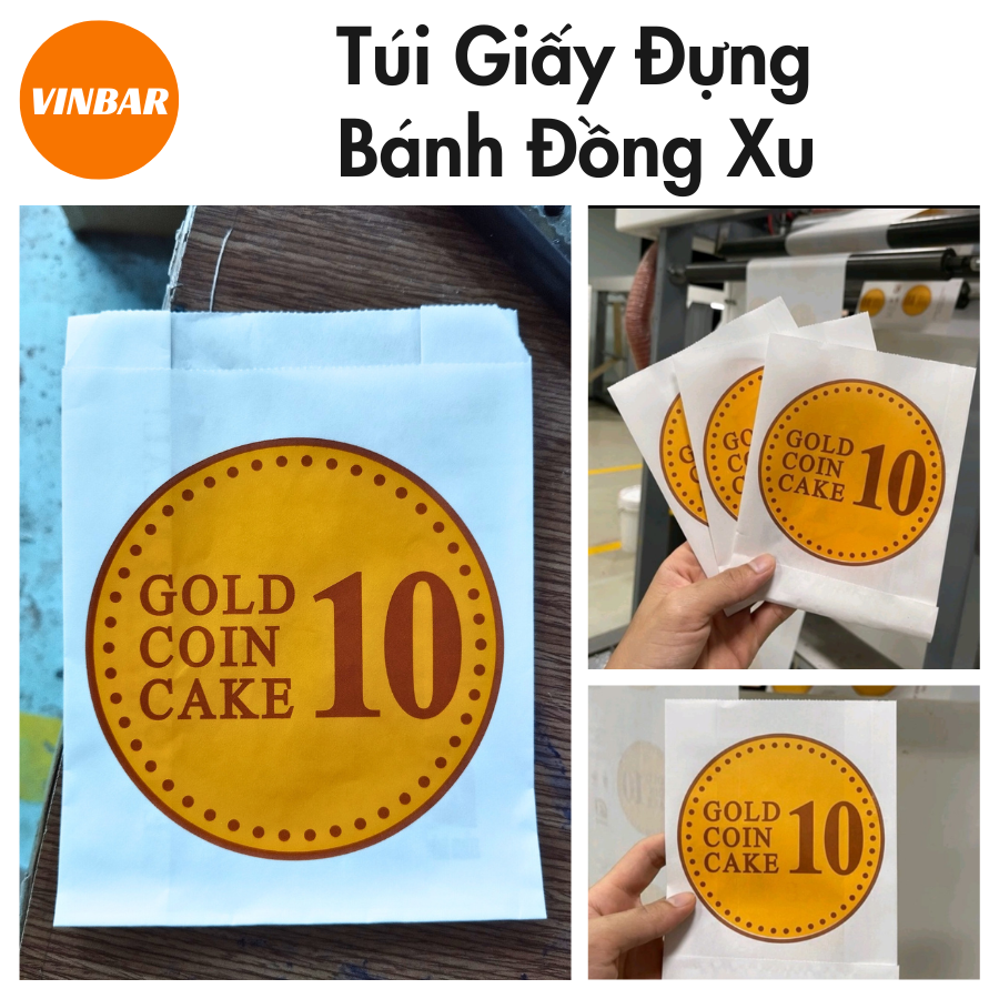 TÚI GIẤY ĐỰNG BÁNH ĐỒNG XU - BÁN 1000 TÚI