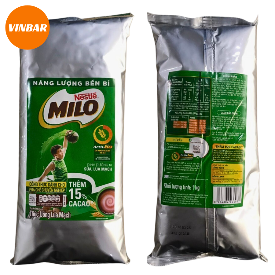 BỘT MILO PHA CHẾ 1KG (10 GÓI/THÙNG)