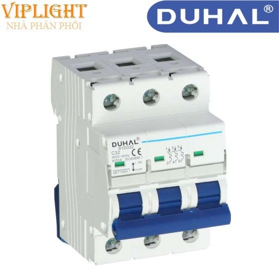 CẦU DAO TỰ ĐỘNG MCB 3 PHA 6A/6kA DUHAL S1D306 (CB 3P 6A)