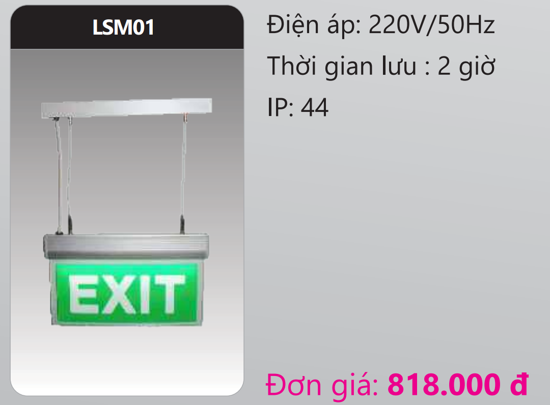 BỘ ĐÈN TREO EXIT THOÁT HIỂM DUHAL LSM01