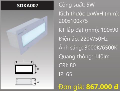  ĐÈN ÂM TƯỜNG LED 5W DUHAL SDKA007 