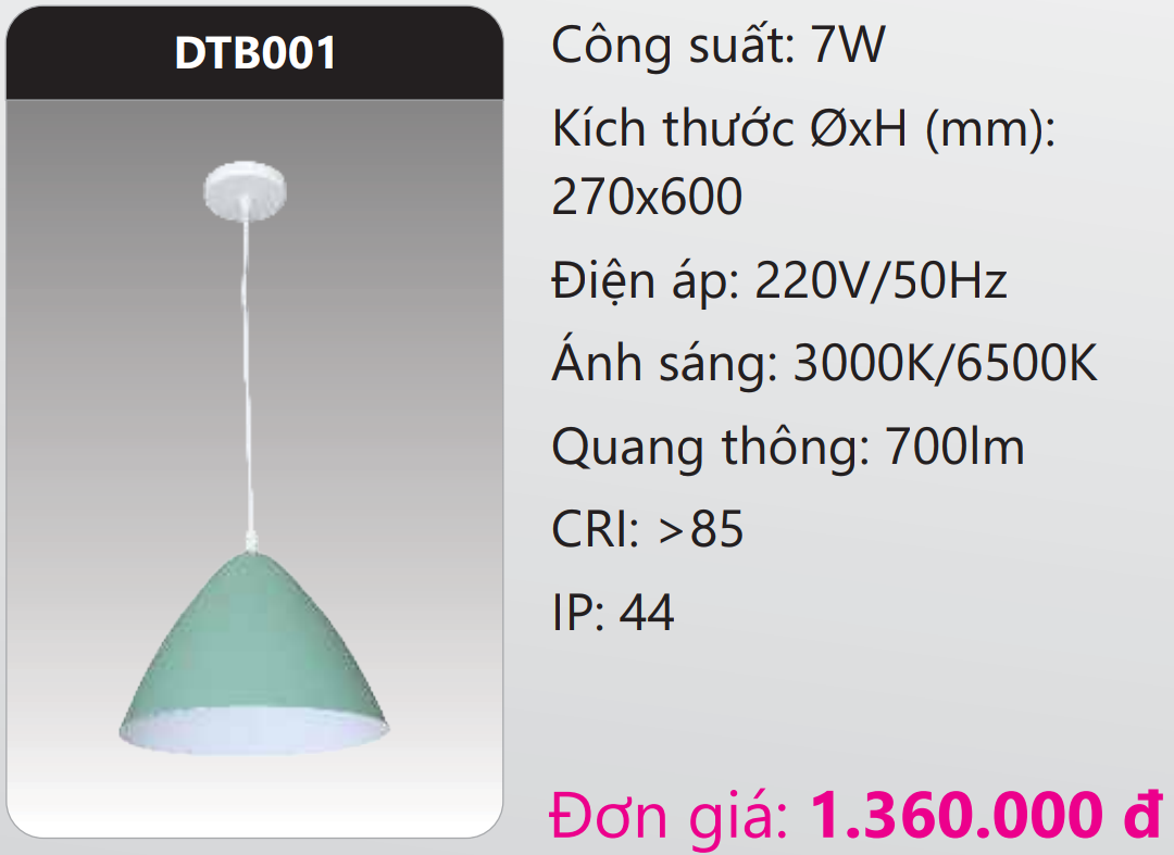 ĐÈN CHAO TREO THẢ TRANG TRÍ DUHAL DTB001