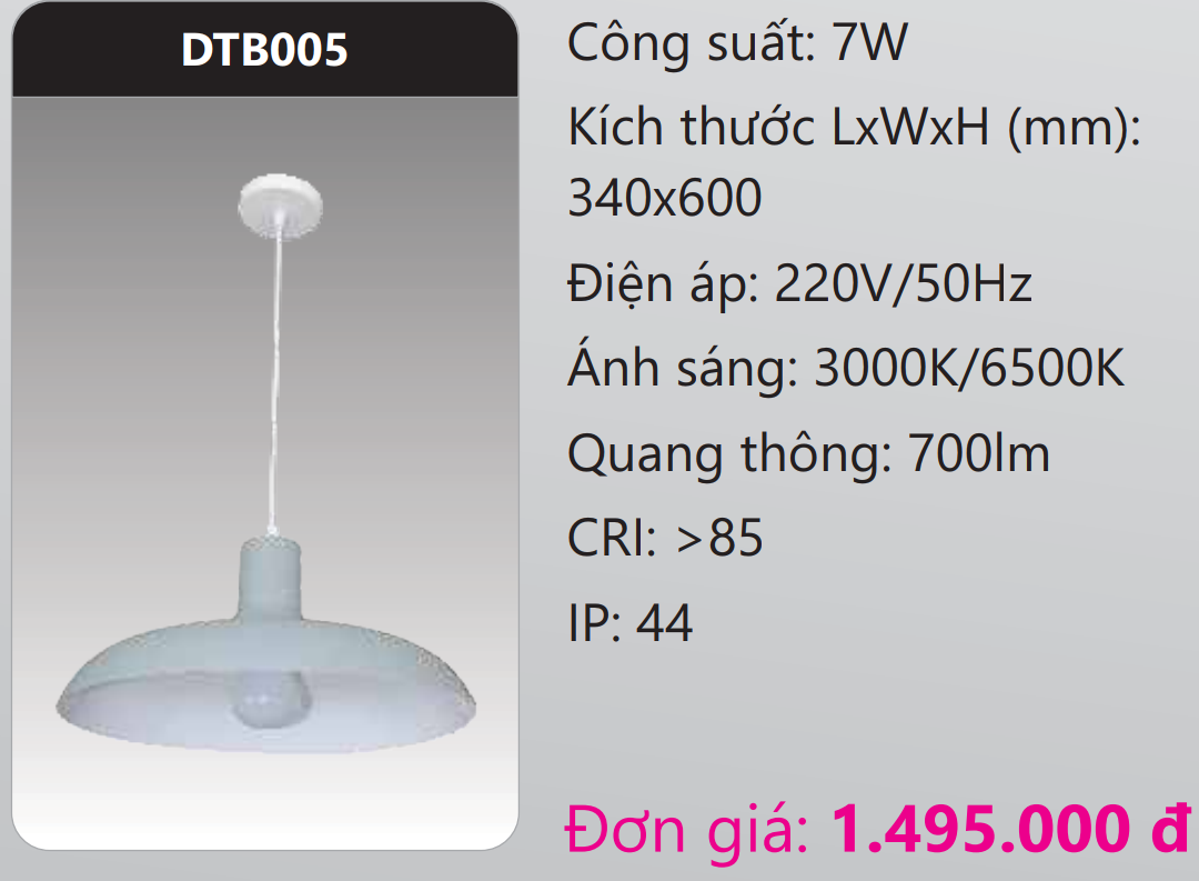 ĐÈN CHAO TREO THẢ TRANG TRÍ DUHAL DTB005