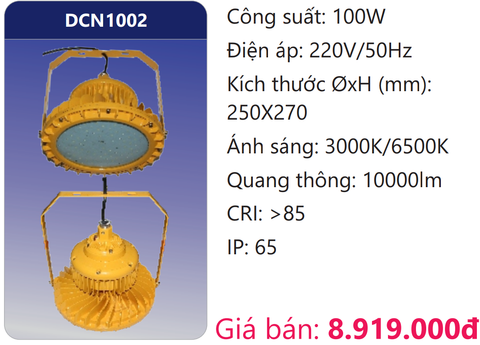  ĐÈN CÔNG NGHIỆP CHỐNG NỔ LED 100W DUHAL DCN1002 