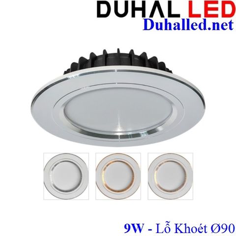  ĐÈN DOWNLIGHT ÂM TRẦN VIỀN XI LED 9W DUHAL KFX3072 - LỖ KHOÉT 90 