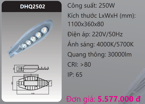  ĐÈN ĐƯỜNG DUHAL LED 250W DHQ2502 