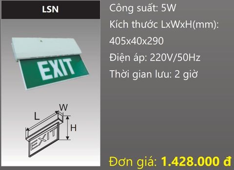  ĐÈN EXIT GẮN NỔI CHỈ HƯỚNG THOÁT HIỂM LED 5W DUHAL LSN 