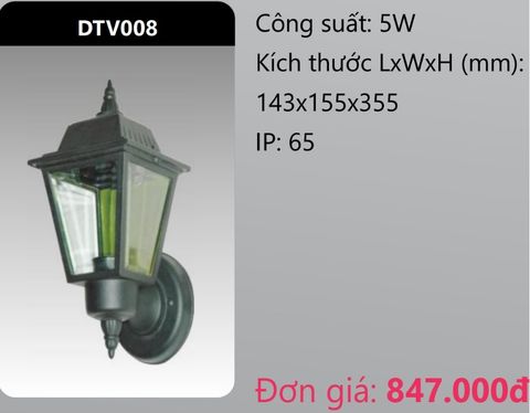  ĐÈN GẮN VÁCH TƯỜNG TRANG TRÍ DUHAL DTV008 