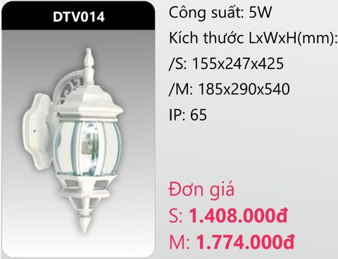  ĐÈN GẮN VÁCH TƯỜNG TRANG TRÍ DUHAL DTV014 (DTV014S - DTV014M) 