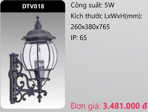  ĐÈN GẮN VÁCH TƯỜNG TRANG TRÍ DUHAL DTV018 